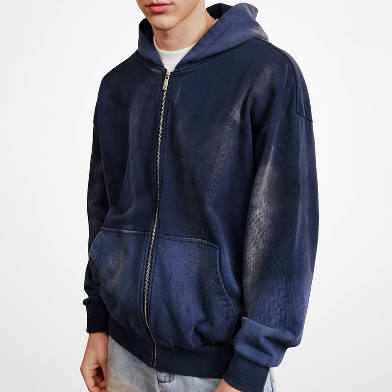 factory creates custom gradient dirty dyed hoodie acid washed hoodie